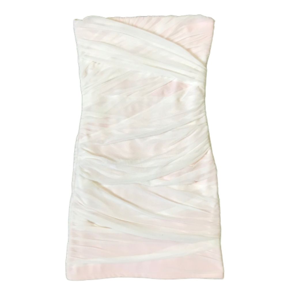 Topshop Ivory Bodycon Bandeau Dress Strapless Sz 2
